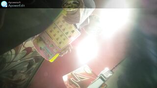 パチンコ店 コーヒーガール 人妻 横縞パンティ voyeur jp