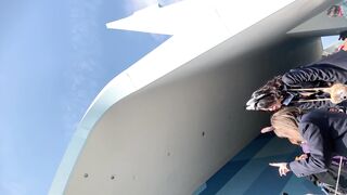 4 夢の国 めちゃカワ金髪ギャルjk ずり落ちるルーズソックスの奥のスト赤p voyeur jp