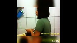 Malay teen taking shower