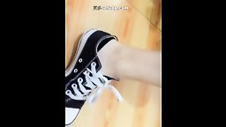 Chinese Foot 船袜小兔黑丝秀黑船袜 (1)