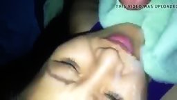 Cumshot On My Malay Wife Face