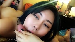 Cute Interracial Korean Deepthroat & Fuck Part 2