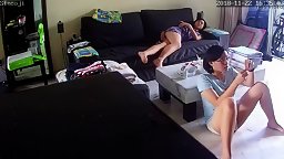 Korean Masturbates Behind Her Sister